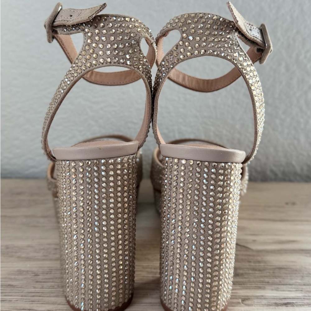 Chelsea & Violet Gold Rhinestone Heels. Size 8.5 - Picture 6 of 8